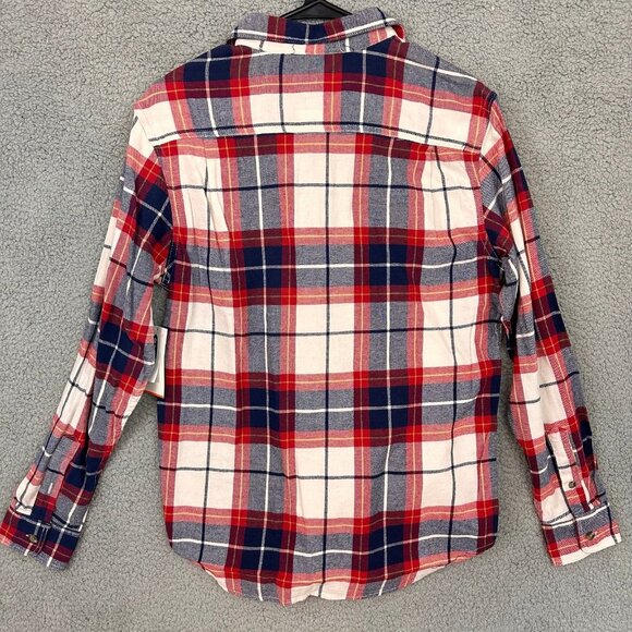 NEW Old navy Plaid Button Up Mens small Flex Blue Red‎ Long Sleeve Shirt - Picture 9 of 10
